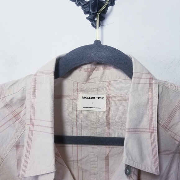 Jackson Rowe Cream Plaid Long Sleeve Shirt Dress - Picture 7 of 7